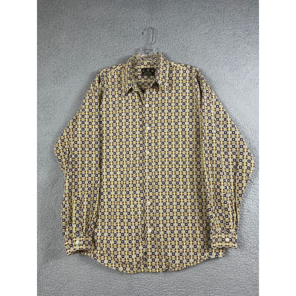 J. Riggings Men's Vintage Style Funky Pattern Button Up Shirt